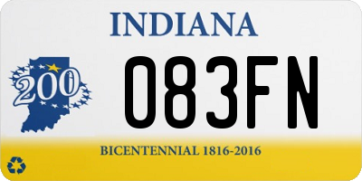 IN license plate 083FN