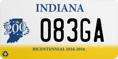 IN license plate 083GA