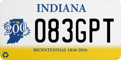 IN license plate 083GPT