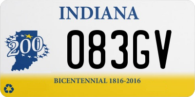 IN license plate 083GV