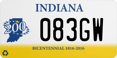 IN license plate 083GW