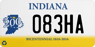 IN license plate 083HA