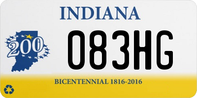 IN license plate 083HG