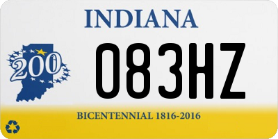 IN license plate 083HZ