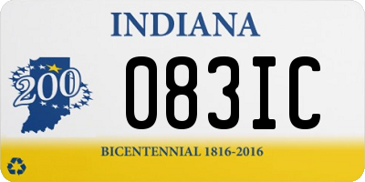 IN license plate 083IC