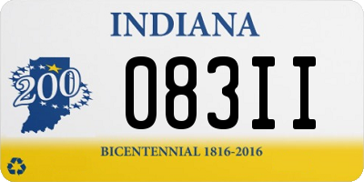 IN license plate 083II