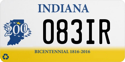 IN license plate 083IR