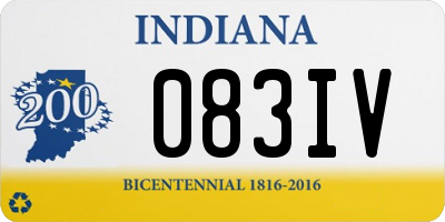 IN license plate 083IV