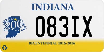 IN license plate 083IX