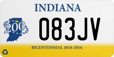 IN license plate 083JV