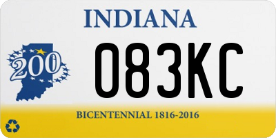 IN license plate 083KC