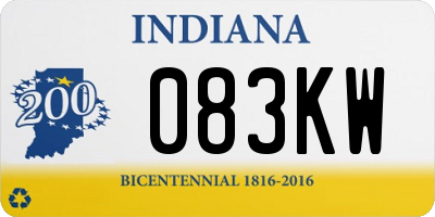 IN license plate 083KW