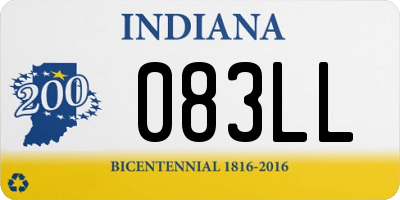 IN license plate 083LL