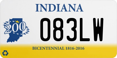 IN license plate 083LW