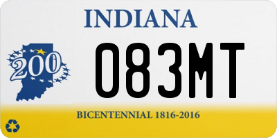 IN license plate 083MT