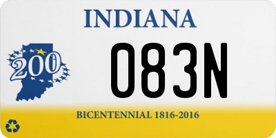 IN license plate 083N