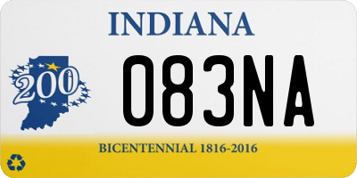 IN license plate 083NA