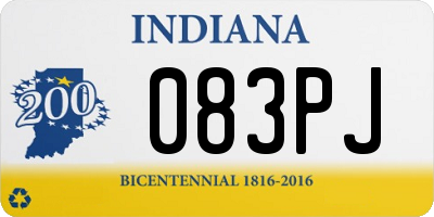 IN license plate 083PJ