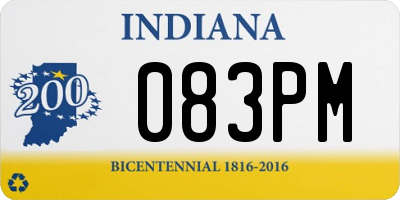 IN license plate 083PM