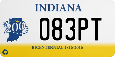 IN license plate 083PT