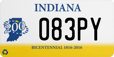 IN license plate 083PY