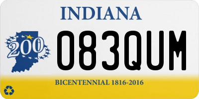 IN license plate 083QUM