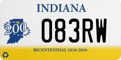 IN license plate 083RW