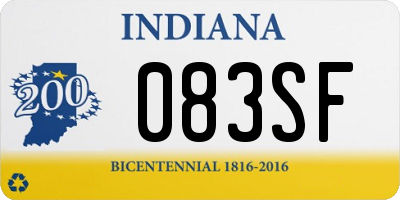 IN license plate 083SF