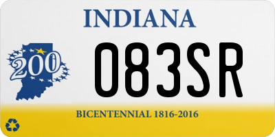 IN license plate 083SR