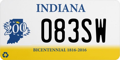 IN license plate 083SW