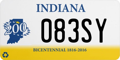 IN license plate 083SY