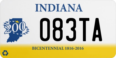 IN license plate 083TA