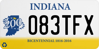 IN license plate 083TFX