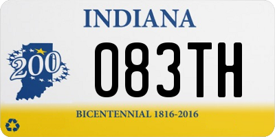 IN license plate 083TH