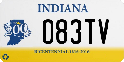 IN license plate 083TV