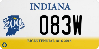 IN license plate 083W