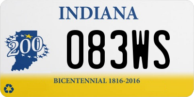 IN license plate 083WS