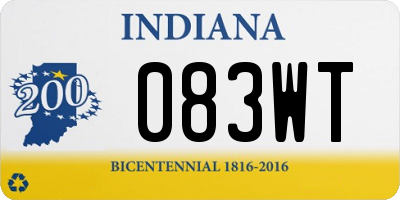 IN license plate 083WT