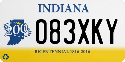 IN license plate 083XKY