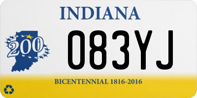 IN license plate 083YJ
