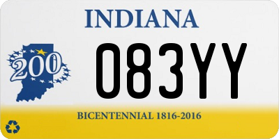 IN license plate 083YY