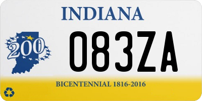 IN license plate 083ZA