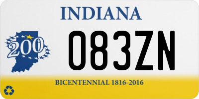 IN license plate 083ZN