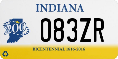 IN license plate 083ZR