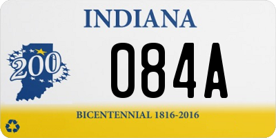 IN license plate 084A