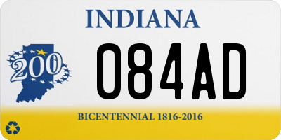 IN license plate 084AD