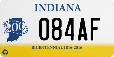 IN license plate 084AF