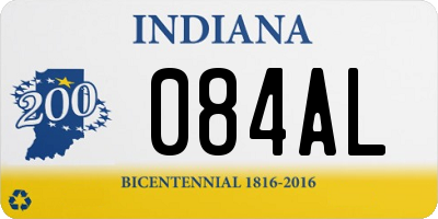 IN license plate 084AL