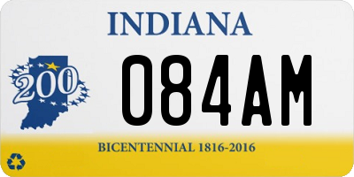 IN license plate 084AM