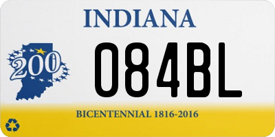 IN license plate 084BL